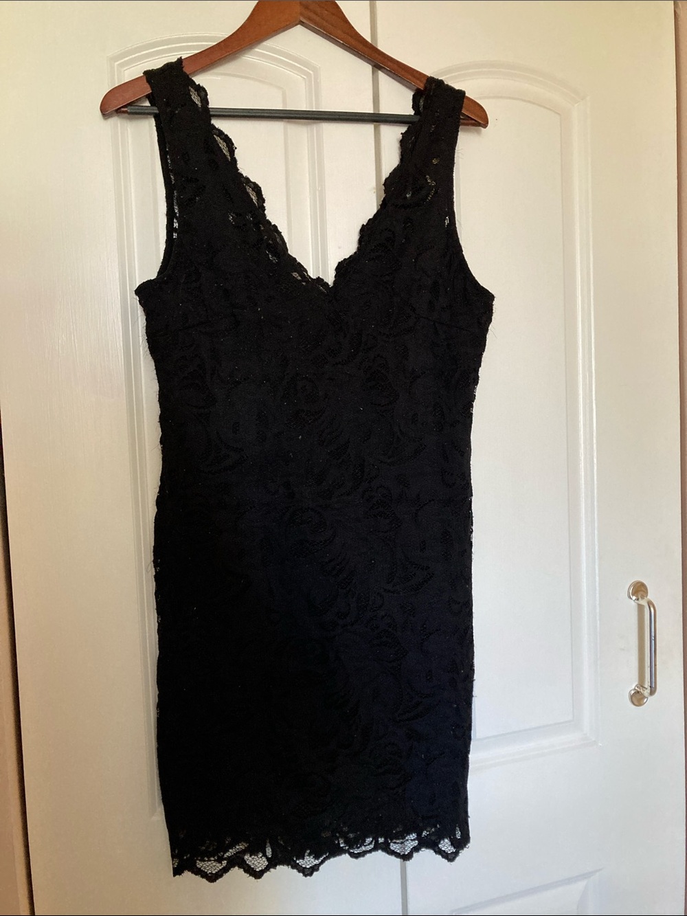 Zara Black Lace V-Neck Mini Dress